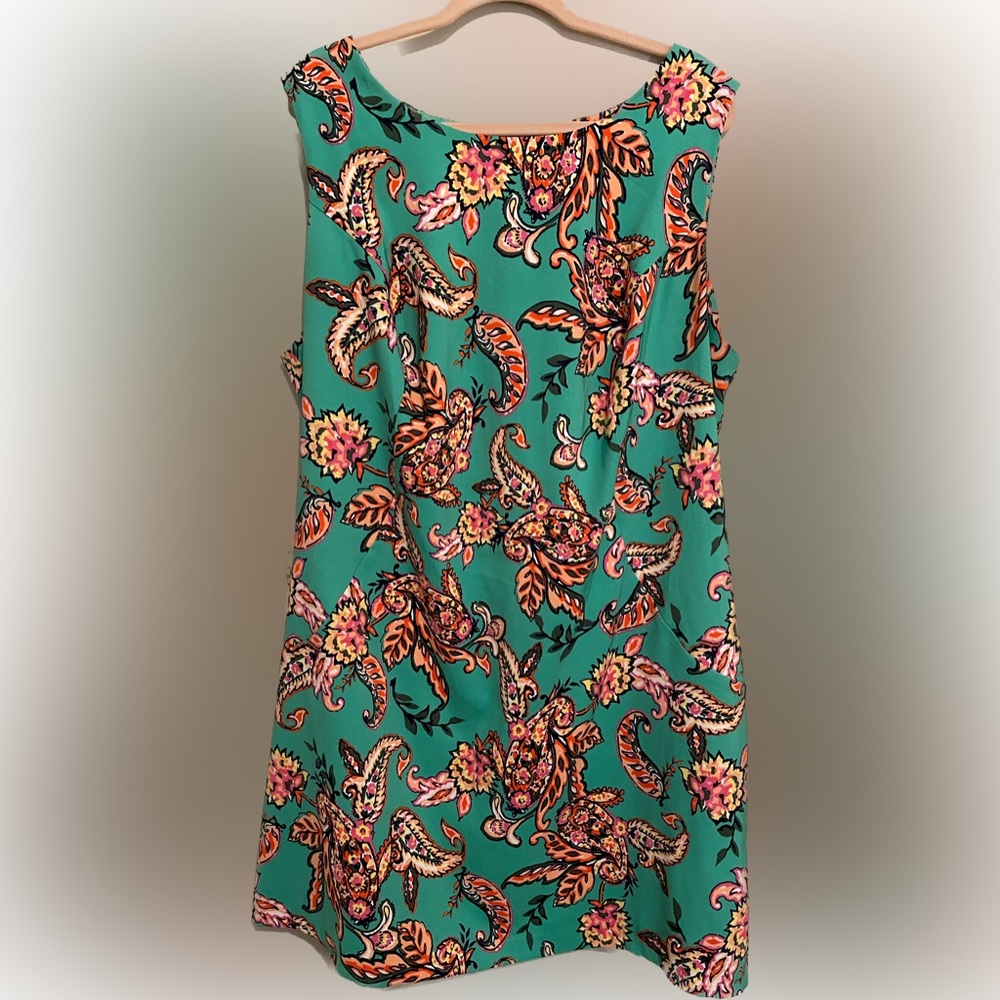 Size 22 Women’s Shift Dress Multi Color Green